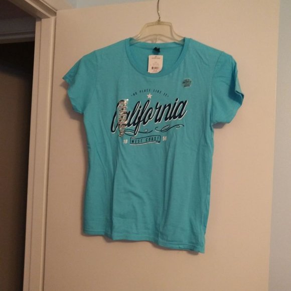 Women's pool blue California t-shirt - M - Picture 1 of 2